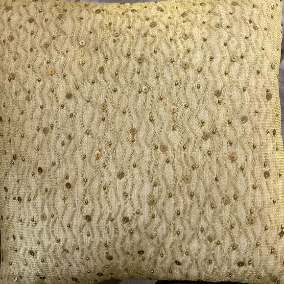 Donna Karan Gilded Wavy Thread Decorative Pillow - Picture 4 of 4